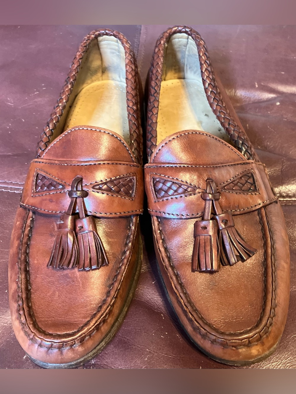 Men's Allen Edmonds Maxfield Brown Leather Tassel Loafers